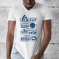 Eat Sleep Swimming Repeat Swimming Men's V-Neck T-Shirt Eat Sleep Swimming Repeat Swimming Men's V-Neck T-Shirt