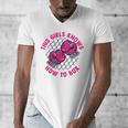 This Girl Knows How To Box Muay Thai Kickboxer Fan Boxing Men's V-Neck T-Shirt