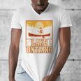 Lake Ontario Canoe Fishing Light House Sunset Retro Raglan Baseball Tee Men's V-Neck T-Shirt Lake Ontario Canoe Fishing Light House Sunset Retro Raglan Baseball Tee Men's V-Neck T-Shirt