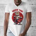 Meow Thai Funny Muay Thai And Cats Lover Men's V-Neck T-Shirt