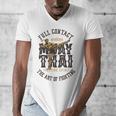 Muay Thai Fighter MMA Full Contact Retro Kickboxing Men's V-Neck T-Shirt