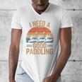 I Need A Good Paddling Retro Sunset Canoe Raglan Baseball Tee Men's V-Neck T-Shirt