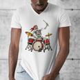 Skeleton Drummer Skull Drum Kit Halloween Raglan Baseball Tee Men's V-Neck T-Shirt Skeleton Drummer Skull Drum Kit Halloween Raglan Baseball Tee Men's V-Neck T-Shirt
