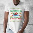 Swimming Christmas Party Swim Swimmer Christmas Ugly Style Men's V-Neck T-Shirt