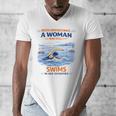 Swimming Never Underestimate A Woman Swim In Her Seventies Men's V-Neck T-Shirt Swimming Never Underestimate A Woman Swim In Her Seventies Men's V-Neck T-Shirt
