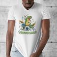 T-Rex Drumming With Drum Kit And Musical Notes Men's V-Neck T-Shirt T-Rex Drumming With Drum Kit And Musical Notes Men's V-Neck T-Shirt