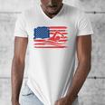 Vintage American Flag Swim Team Swimmer Funny Swimming Gift Men's V-Neck T-Shirt