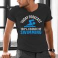 100 Chance Of Swimming Swimmer Swimming Men's V-Neck T-Shirt 100 Chance Of Swimming Swimmer Swimming Men's V-Neck T-Shirt