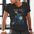 100th Day Of SchoolShirt Happy 100 Days Drum Kit Music Men's V-Neck T-Shirt