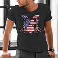 American Flag Drum Kit Patriotic US Drum Art Men's V-Neck T-Shirt American Flag Drum Kit Patriotic US Drum Art Men's V-Neck T-Shirt