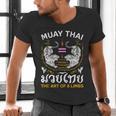 The Art Of 8 Limbs Sak Yant Tiger Muay Thai Men's V-Neck T-Shirt The Art Of 8 Limbs Sak Yant Tiger Muay Thai Men's V-Neck T-Shirt