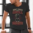 BBQ Dad Don't Touch My Grill Or My Daughter Men's V-Neck T-Shirt