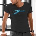 Blue Water Swimming In Freestyle Stroke Men's V-Neck T-Shirt Blue Water Swimming In Freestyle Stroke Men's V-Neck T-Shirt
