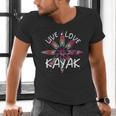 Canoe Boat Paddling Sport Kayaker Live Love Kayak Kayaking Men's V-Neck T-Shirt