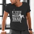 Coffee And Muay Thai Martial Arts Boxing Hobby Fighter Men's V-Neck T-Shirt