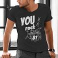 Drum Kit Drummer 81 Years 81st Birthday Men Women Men's V-Neck T-Shirt