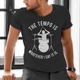 Drum Kit Graphic For a Drummer With Percussion Instruments Men's V-Neck T-Shirt