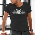 Drum Kit Heartbeat Drummer Music Lover EKG Pulse Set Note Men's V-Neck T-Shirt