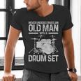 Drummer Drum Kit Vintage Drummer Men's V-Neck T-Shirt Drummer Drum Kit Vintage Drummer Men's V-Neck T-Shirt