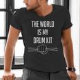 Drummer Saying The World Is My Drum Kit Men's V-Neck T-Shirt Drummer Saying The World Is My Drum Kit Men's V-Neck T-Shirt