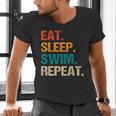 Eat Sleep Swim Repeat Pool Swimmer Water Polo Swimming Men's V-Neck T-Shirt