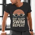 Eat Sleep Swim Repeat Swimmer Swimming Men's V-Neck T-Shirt Eat Sleep Swim Repeat Swimmer Swimming Men's V-Neck T-Shirt