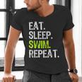 Eat Sleep Swim Repeat Swimming Swimmer Cool Men's V-Neck T-Shirt
