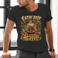Eatin Beef Blastin Queefs BBQ Dad Grill Cookout Meme Men's V-Neck T-Shirt
