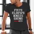 Fist Elbows Knees Shins Martial Arts Muay Thai Men's V-Neck T-Shirt Fist Elbows Knees Shins Martial Arts Muay Thai Men's V-Neck T-Shirt