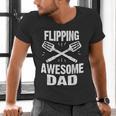 Flipping Awesome BBQ Dad Shirt Grilling Father's Day Men's V-Neck T-Shirt