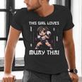 This Girl Loves Muay Thai Muay Thai Girls Kids Men's V-Neck T-Shirt This Girl Loves Muay Thai Muay Thai Girls Kids Men's V-Neck T-Shirt
