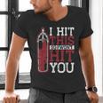 I Hit This So I Won't Hit You Kickboxer Fan Muay Thai Boxing Men's V-Neck T-Shirt