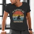 I'D Rather Be Kayaking Canoe Boating Vintage Kayak Men's V-Neck T-Shirt