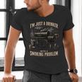 I'm Just A Drinker With A Smoking Problem Grilling BBQ Dads Men's V-Neck T-Shirt