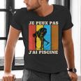 Je Peux Pas J'Ai Piscine Swimming Humour Retro Swimming Pool Men's V-Neck T-Shirt