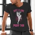 Just a Girl Who Loves Muay Thai Kids Girls Men's V-Neck T-Shirt Just a Girl Who Loves Muay Thai Kids Girls Men's V-Neck T-Shirt