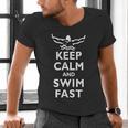 Keep Calm And Swim Fast Butterfly Swimming T-Shirt Men's V-Neck T-Shirt Keep Calm And Swim Fast Butterfly Swimming T-Shirt Men's V-Neck T-Shirt