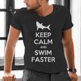 Keep Calm And Swim Faster Swimming T-Shirt Men's V-Neck T-Shirt Keep Calm And Swim Faster Swimming T-Shirt Men's V-Neck T-Shirt