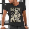 Kicks Of Fury Punches Of Precision Muay Thai Men's V-Neck T-Shirt Kicks Of Fury Punches Of Precision Muay Thai Men's V-Neck T-Shirt
