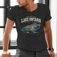 Lakes Lake Ontario Fishing Canoe Lighthouse Outdoor Men's V-Neck T-Shirt Lakes Lake Ontario Fishing Canoe Lighthouse Outdoor Men's V-Neck T-Shirt