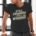 Masters Swimmer Still Swimming Competing Winning Adult Men's V-Neck T-Shirt