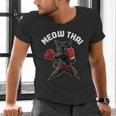 Meow Thai Muay Thai Boxing Cat Martial Arts MMA Boxer Men's V-Neck T-Shirt
