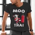 Moo Thai Muay Thai Thai Boxing For Kids Muay Thai Cow Men's V-Neck T-Shirt Moo Thai Muay Thai Thai Boxing For Kids Muay Thai Cow Men's V-Neck T-Shirt
