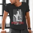 Muay Thai American Flag Fighter Patriotic Men's V-Neck T-Shirt