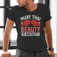 Muay Thai Beauty In Brutality Muay Thai Men's V-Neck T-Shirt
