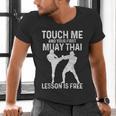 Muay Thai Boxing Kickboxing Your First Lesson Is Free Men's V-Neck T-Shirt