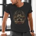 Muay Thai Clinch Vintage Thai Boxing Fighter Art Men's V-Neck T-Shirt