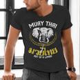 Muay Thai Elephant Martial Arts Thai Boxing Coach Lover Men's V-Neck T-Shirt
