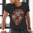 Muay Thai Fighter Teep Push Kick Minimal Line Art Clean Men's V-Neck T-Shirt Muay Thai Fighter Teep Push Kick Minimal Line Art Clean Men's V-Neck T-Shirt