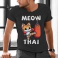 Muay Thai Meow Thai Thai Boxing For Boys Muay Thai Cat Men's V-Neck T-Shirt